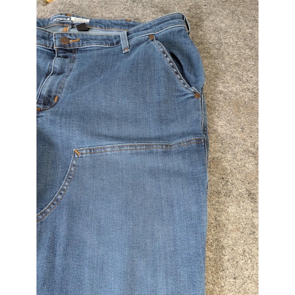 Carhartt Rugged Flex Relaxed Fit Double Front Jeans Womens 18 Tall Blue NWT - Picture 5 of 16